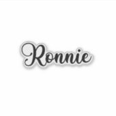 ロニー名 – 手書き書道 シール (正面)