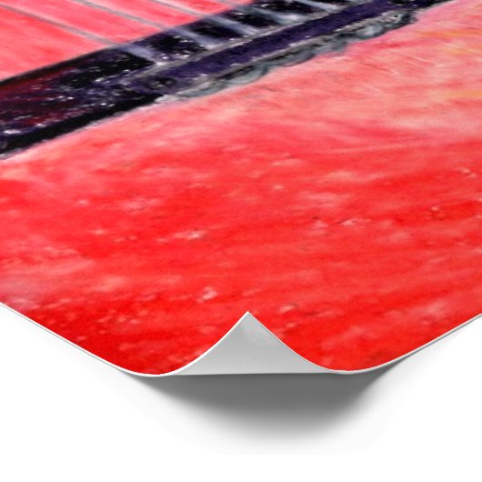 ロニ数々のの色のギターのポスター ポスター (角)