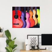 ロニ数々のの色のギターのポスター ポスター (ホームオフィス)