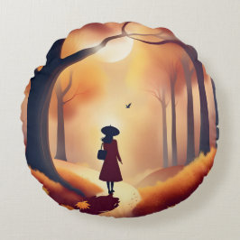 ロネソーム秋パークシーン ラウンドクッション