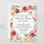 ロハ・フローレス ウェディング エレガント スペイン語 エスパニョール 結婚式 招待状 (正面)