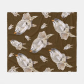 ロバおもしろいーの食べ物はニンジンだ フリースブランケット (正面(横))