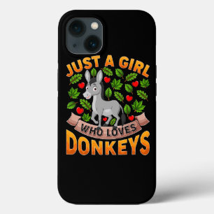 ロバおもしろいー動物愛好家大好きな女の子 iPhone 13ケース