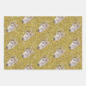 ロバおもしろいー、ギフト用ラッピングシート ラッピングペーパーシート (正面3)