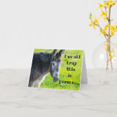 ロバからのハッピーバースデー******を編カッコいいむ カード (黄色い花)