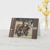 **ロバからの40歳の誕生日ジョーク** カード (黄色い花)