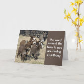 **ロバからの60歳の誕生日ジョーク** カード (黄色い花)