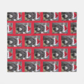 「ロバがサンタ素晴らしスを作れ!」 フリースブランケット (正面(横))