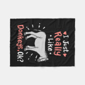 ロバが好き フリースブランケット (正面(横))