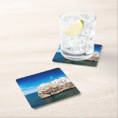 ロバがPugliaで崖で収容するPolignano スクエアペーパーコースター (インサイチュ)