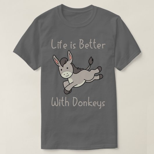 ロバとの生活かわいいミュールファーム動物 Tシャツ (デザイン正面)