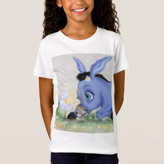 ロバとデイジーおもしろいTシャツ Tシャツ (正面)