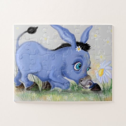 ロバとデイジーパズルギフト – 絵画s ジグソーパズル (横)