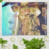 ロバとバラクロス キッチンタオル (折り畳み)