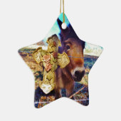 ロバとバラクロス セラミックオーナメント (右)