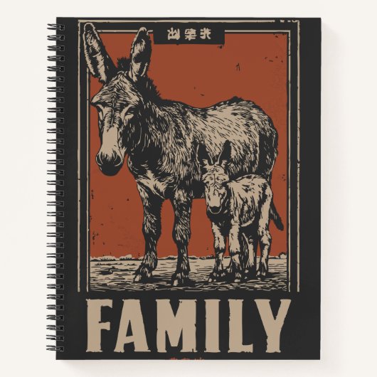 ロバとフォールヴィンテージ – ハンブルファーム動物 ノートブック (正面)