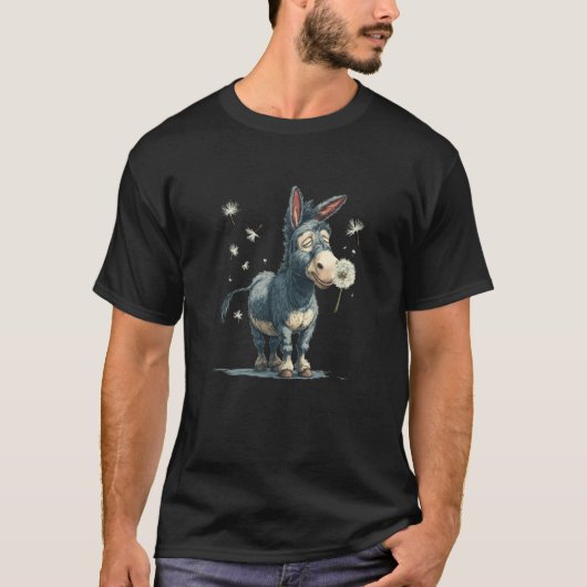 ロバと馬の愛好家のためのタンポポの種のコスチューム Tシャツ (正面)