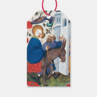 ロバに乗ったマリアの絵のクリスマスギフトタグ ギフトタグ