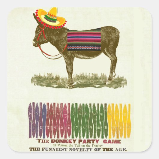 ロバに尾を付ける スクエアシール (正面)