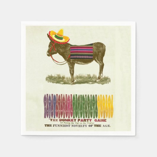 ロバに尾を付ける スタンダードカクテルナプキン (正面)
