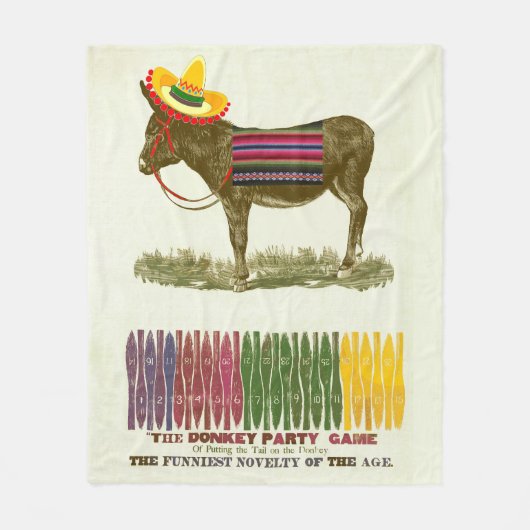 ロバに尾を付ける フリースブランケット (正面)