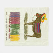 ロバに尾を付ける フリースブランケット (正面(横))