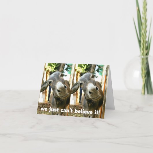 *ロバのカップルは信じられないだけだ* 50誕生日 カード (正面)