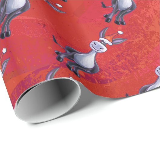 ロバのクリスマスオングリーン ラッピングペーパー (ロールコーナー)