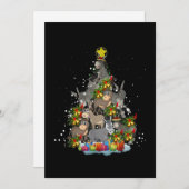 ロバのクリスマスツリーおもしろいロバの恋人のギフトXma シーズンカード (正面/裏面)