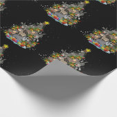 ロバのクリスマスツリーおもしろいロバの恋人のギフトXma ラッピングペーパー (角)