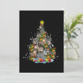 ロバのクリスマスツリー 面白いロバ好きのためのギフト Xmas シーズンカード (スタンド正面)