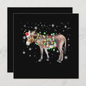 ロバのクリスマスライトカラー Santa Donkey Gift シーズンカード (正面/裏面)