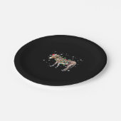 ロバのクリスマスライトカラー Santa Donkey Gift ペーパープレート (アングル)