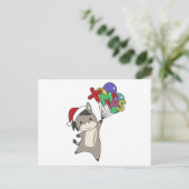 ロバのクリスマスロバ冬の動物 ポストカード (スタンド正面)