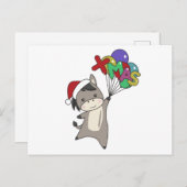 ロバのクリスマスロバ冬の動物 ポストカード (正面/裏面)