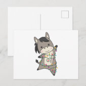 ロバのクリスマスロバ冬動物 ポストカード (正面/裏面)