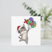 ロバのクリスマス　ロバの冬の動物 招待状 (スタンド正面)