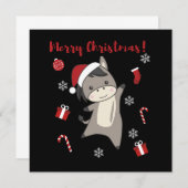 ロバのクリスマス ロバの冬の動物 招待状 (正面/裏面)