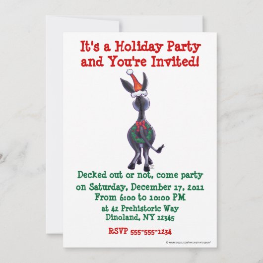 ロバのクリスマス 招待状 (裏面)