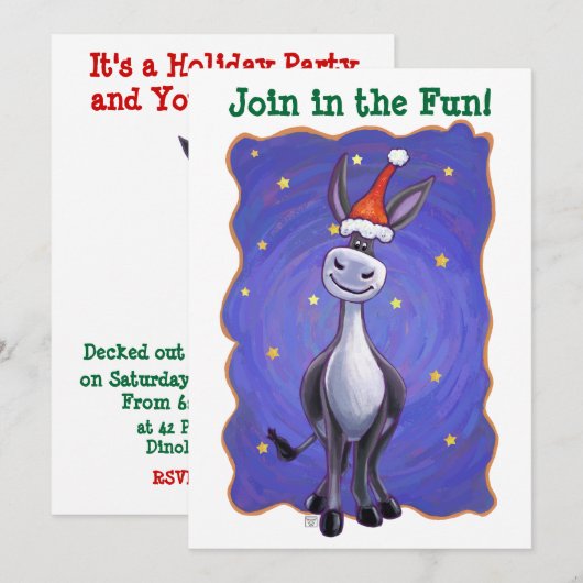 ロバのクリスマス 招待状 (正面/裏面)