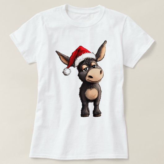 ロバのクリスマス Tシャツ (デザイン正面)