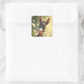 ロバのステッカー スクエアシール (バッグ)