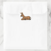 ロバのステッカー ラウンドシール (バッグ)