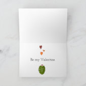 ロバのテディベアハート国旗バレンタイン シーズンカード (内部)