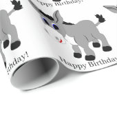 ロバのデザインの誕生日 ラッピングペーパー (ロールコーナー)