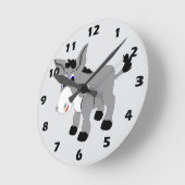ロバのデザイン ラウンド壁時計 (傾斜)