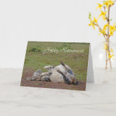 ロバのハッピーリタイアカード カード (黄色い花)