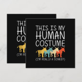 ロバのハロウィン人間コスプレ | 面白いロバグッズ シーズンカード (正面/裏面)