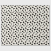 ロバのヘッドブロックプリント白黒 ラッピングペーパー (フラット)