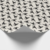 ロバのヘッドブロックプリント白黒 ラッピングペーパー (角)